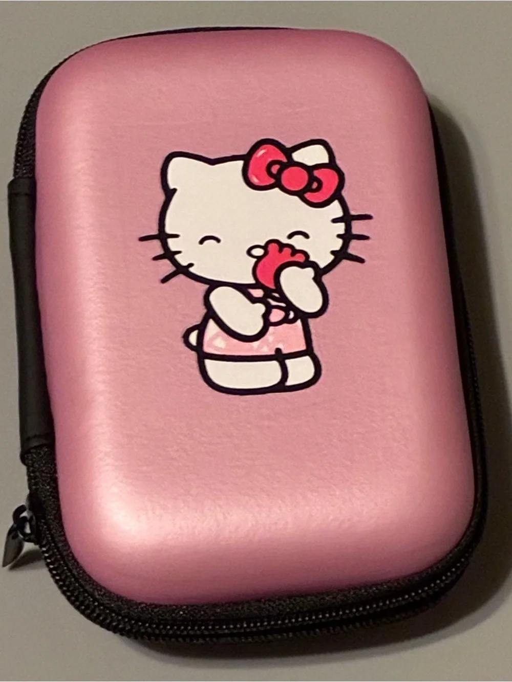 New Open Box Pink Sanrio Hello Kitty Hard Shell Travel Case for Cell Accessories